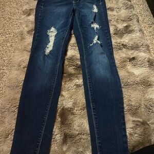 Mudd Dark Blue Distressed Skinny Jeans